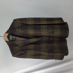 Ralph Lauren Green and Brown Plaid Wool Blazer